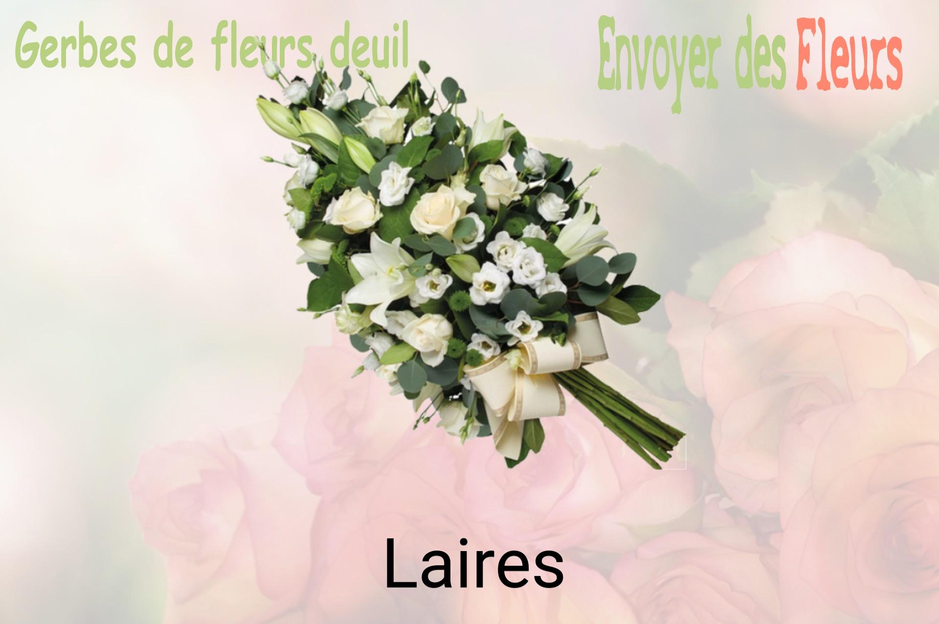Gerbe de fleurs de deuil livrée à Laires